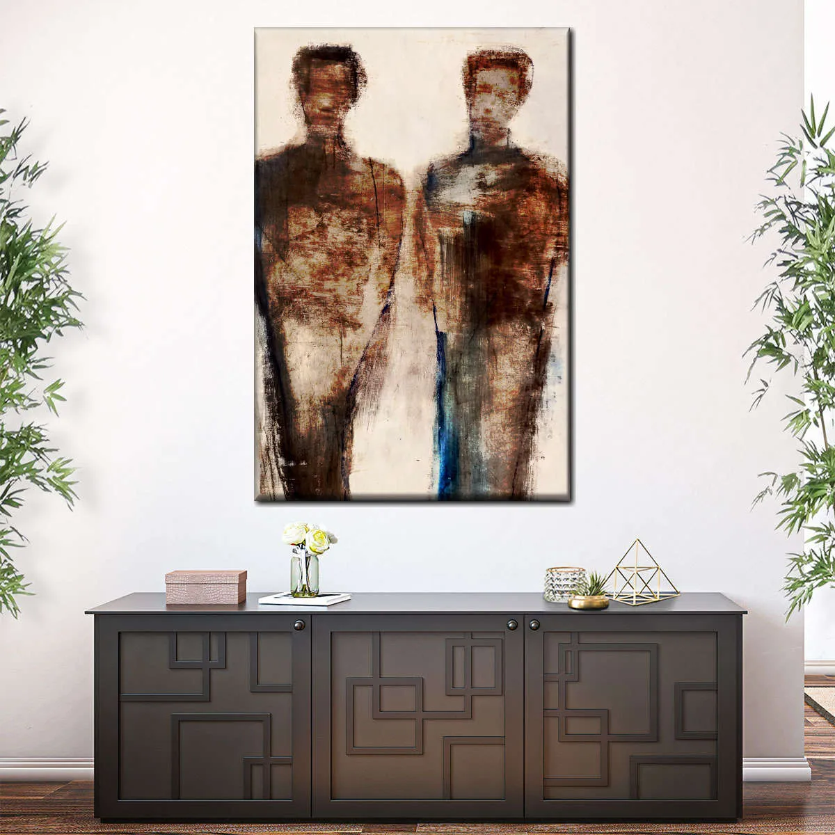 2 Figures Study X Wall Art