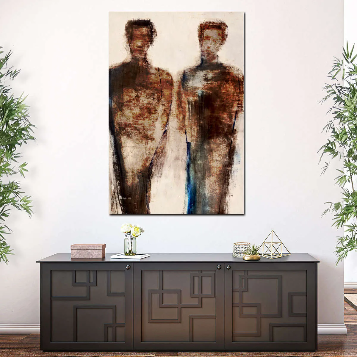 2 Figures Study X Wall Art