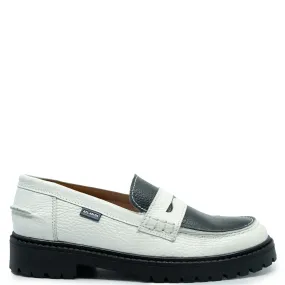 Atlanta Mocassin Black and White Chunky Loafer