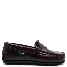 Atlanta Mocassin Brushed Burgundy Penny Loafer