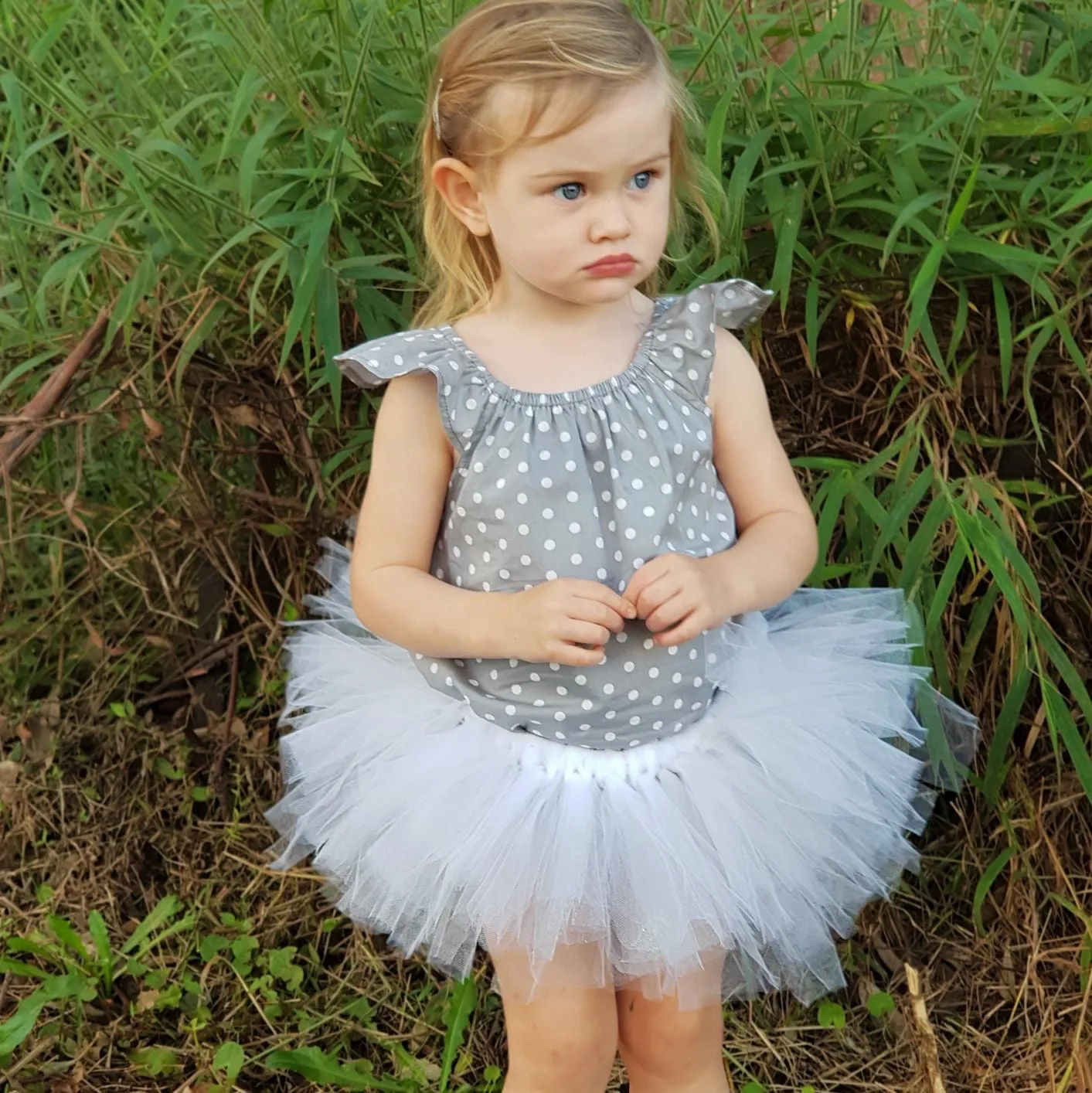 Ballerina Tutu - White with Peonie Flower