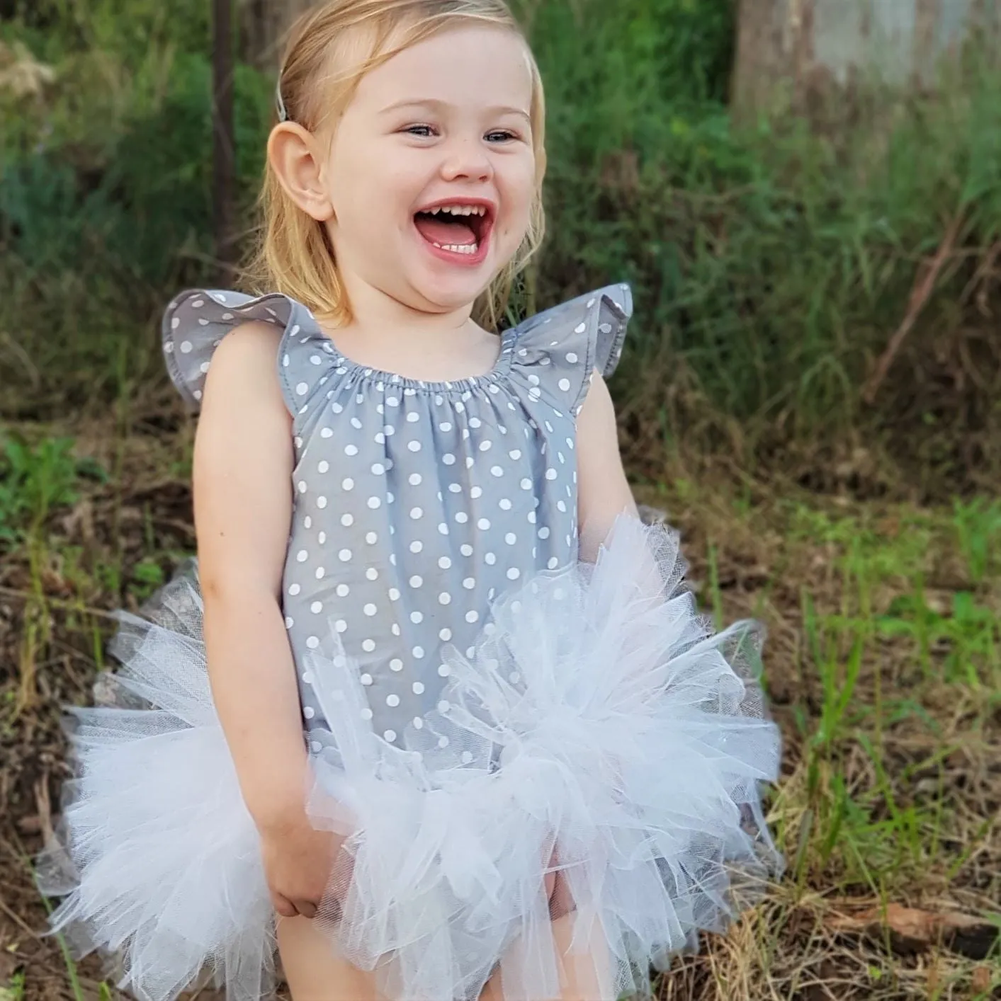 Ballerina Tutu - White with Peonie Flower