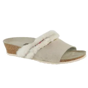 Offwhite Birkenstock Papillio Womens Suede Leather Fur Sandals with 42 N Size