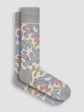 Bugatchi Socks Made in Italy, Cement