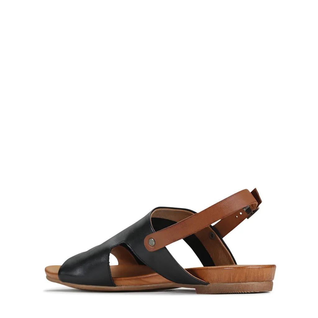 Larnette Leather Sling Back Sandals