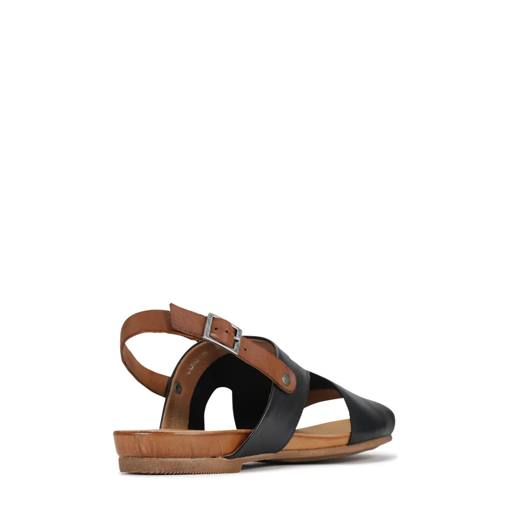 Larnette Leather Sling Back Sandals