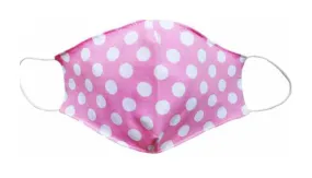 Polka dot Pink Fabric Face mask (Adult)