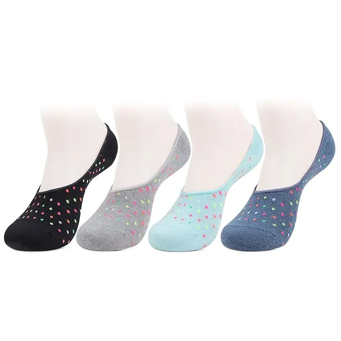 Women Multicolored Cotton Loafer Socks- Pack of 4